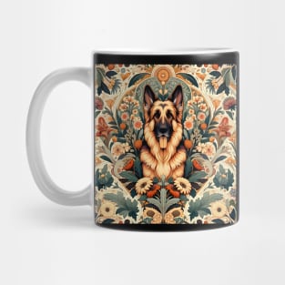 German Shepard inspired by William Morris Mug